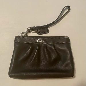 Black Leather Coach Wristlet